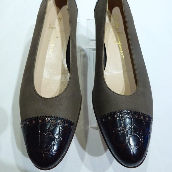 Salvatore Ferragamo Boutique Olive & Wine Cap Toe Loafers in Size 8AAA - Picture 1 of 4